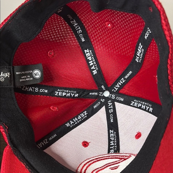 Zephyr Red and White Basketball Logo Hat - Picture 4 of 6